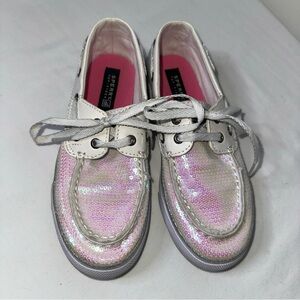 Sperry Iridescent Pink Sequin Boat Shoes